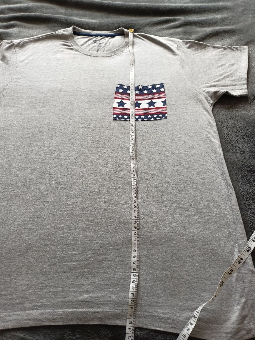 Szara męska koszulka, t-shirt rozmiar L, stan bardzo dobry,