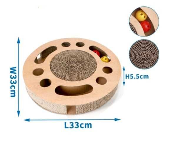 Brinquedo para Gato 2 em 1 – Arranhador + Jogo Interativo com Bolas