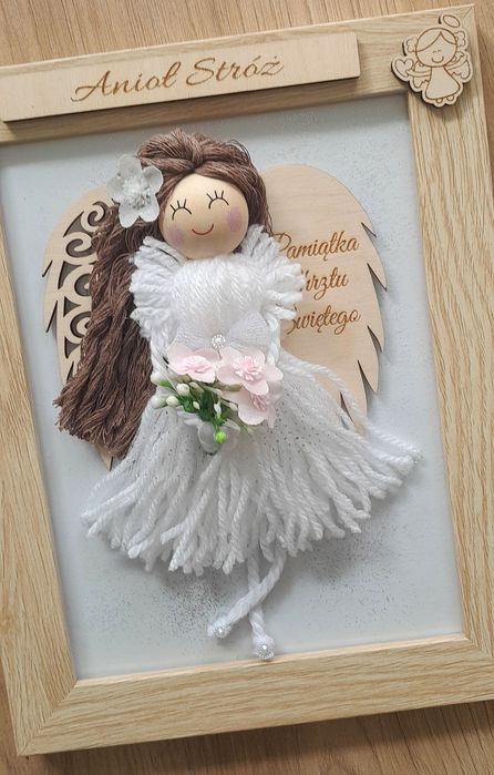 Aniołek na chrzest pamiatka polecam hand made