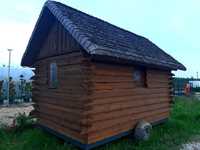 Dom domek z bala ocieplene! Altanka huśtawka bania sauna stół!