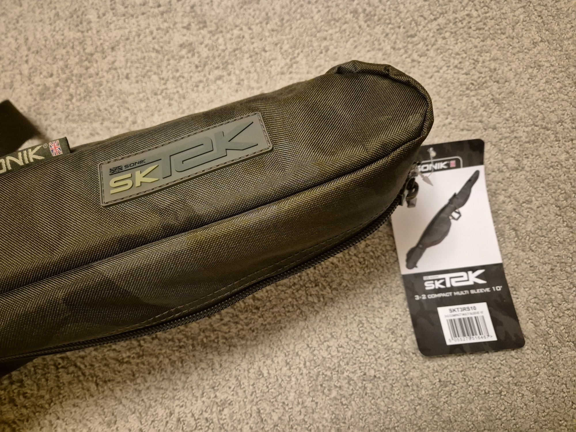 Nowy Sonik SK-TEK 3 Rod Compact Sleeve 10Ft Pokrowiec Na 3 Wędki