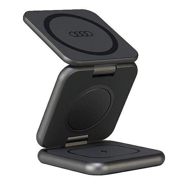 Ładowarka Audi Big Logo indukcyjna składana 3w1/0 - szara