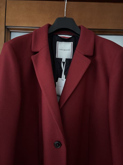 Plaszcz damski Tommy Hilfiger 46 bordowy