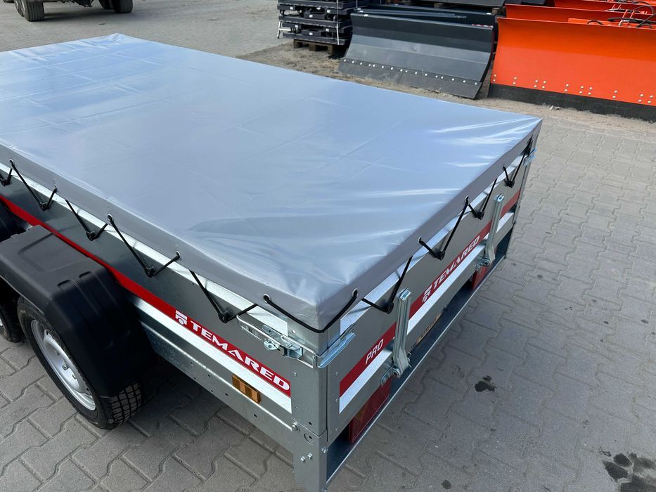 Przyczepka z płaską plandeką dwuosiowa 264×126 cm samochodowa