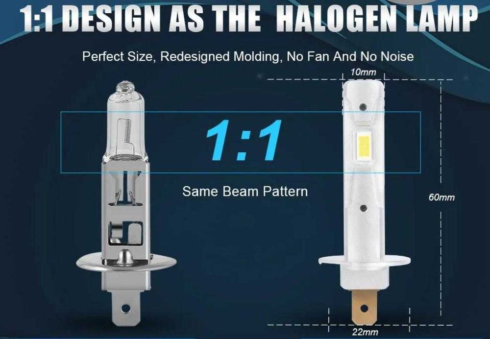 MINI LED лампа H1  СВІТЛОДІОДНІ вузький ДІОД правильний пучок СВІТЛА