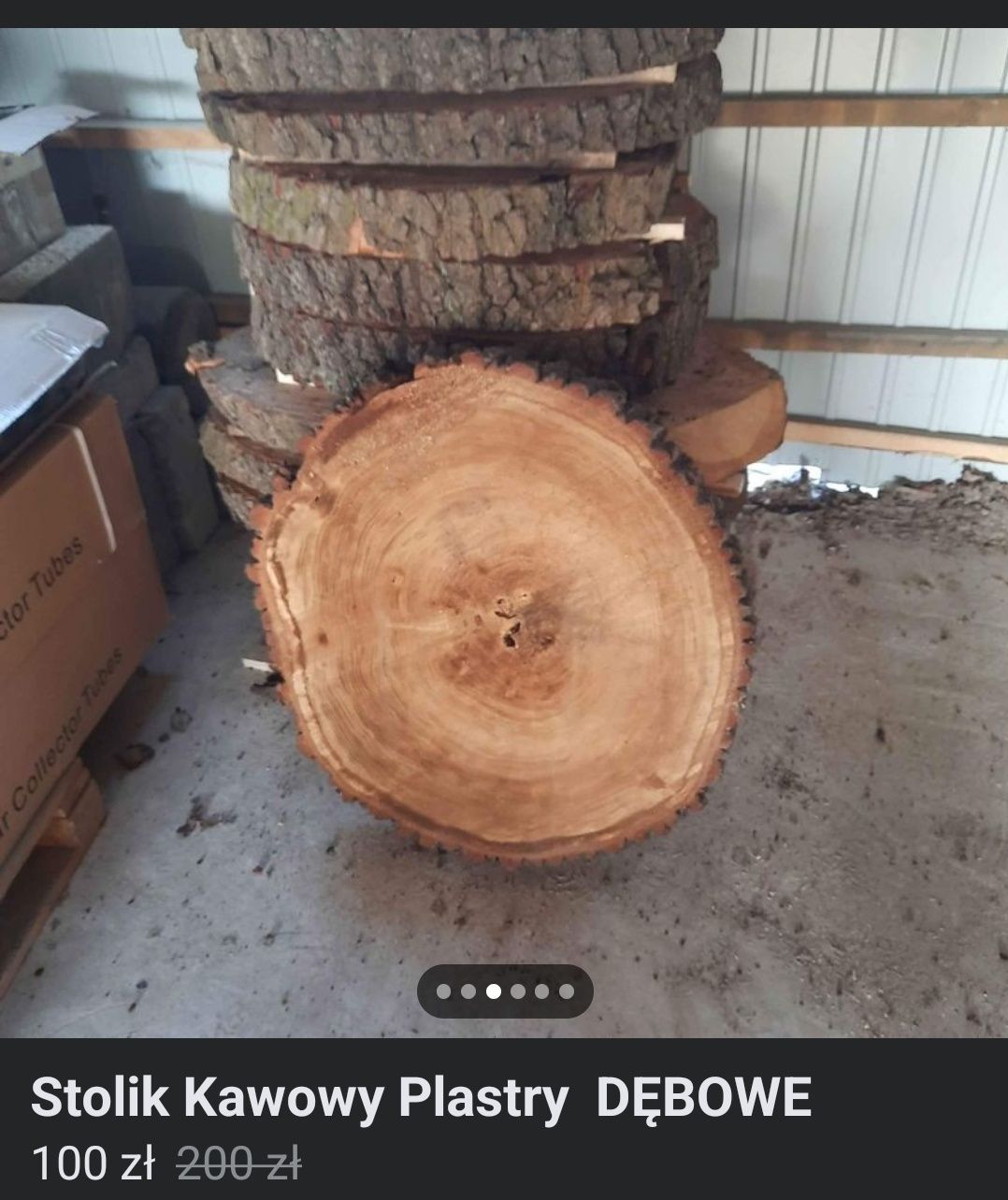 Plastry dębowe  stolik