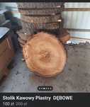 Plastry dębowe  stolik