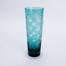 lata 50/60 piękny kryształowy szlifowany wazon