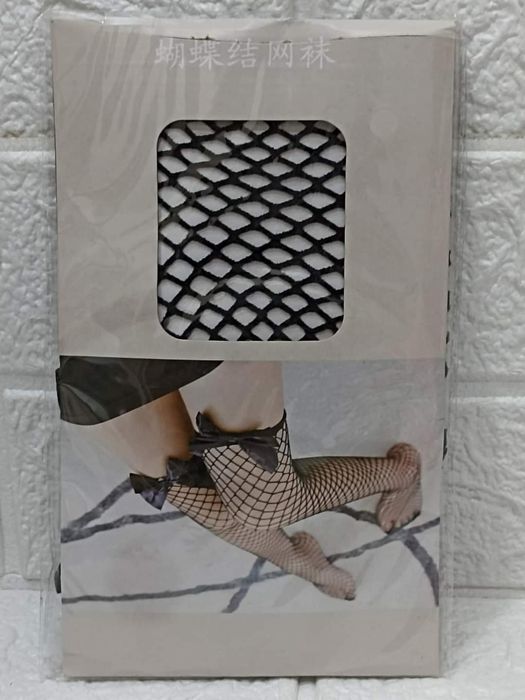 Чулки сеточка чёрные