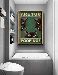 Zabawny wodoodporny plakat łazienkowy