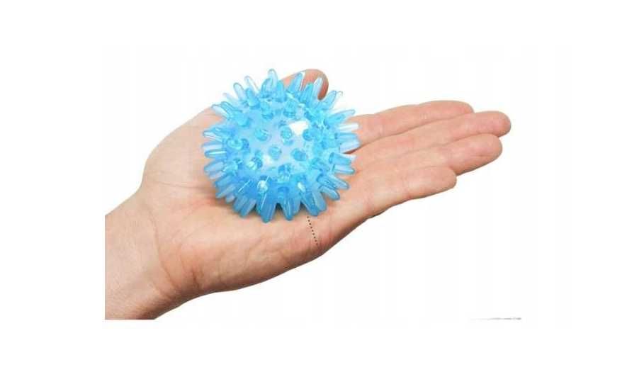 Piłka do masażu mięśni ciała z wypustkami niebieska sensoryczna 6cm