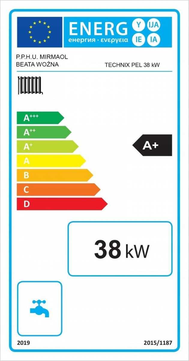 Piec na pellet kocioł kotly 5 klasa 38kW 240-320m2