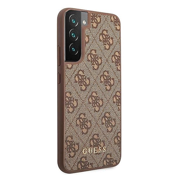 Guess GUHCS22SG4GFBR S22 S901 brązowy/brown hard case 4G Metal Gold Lo