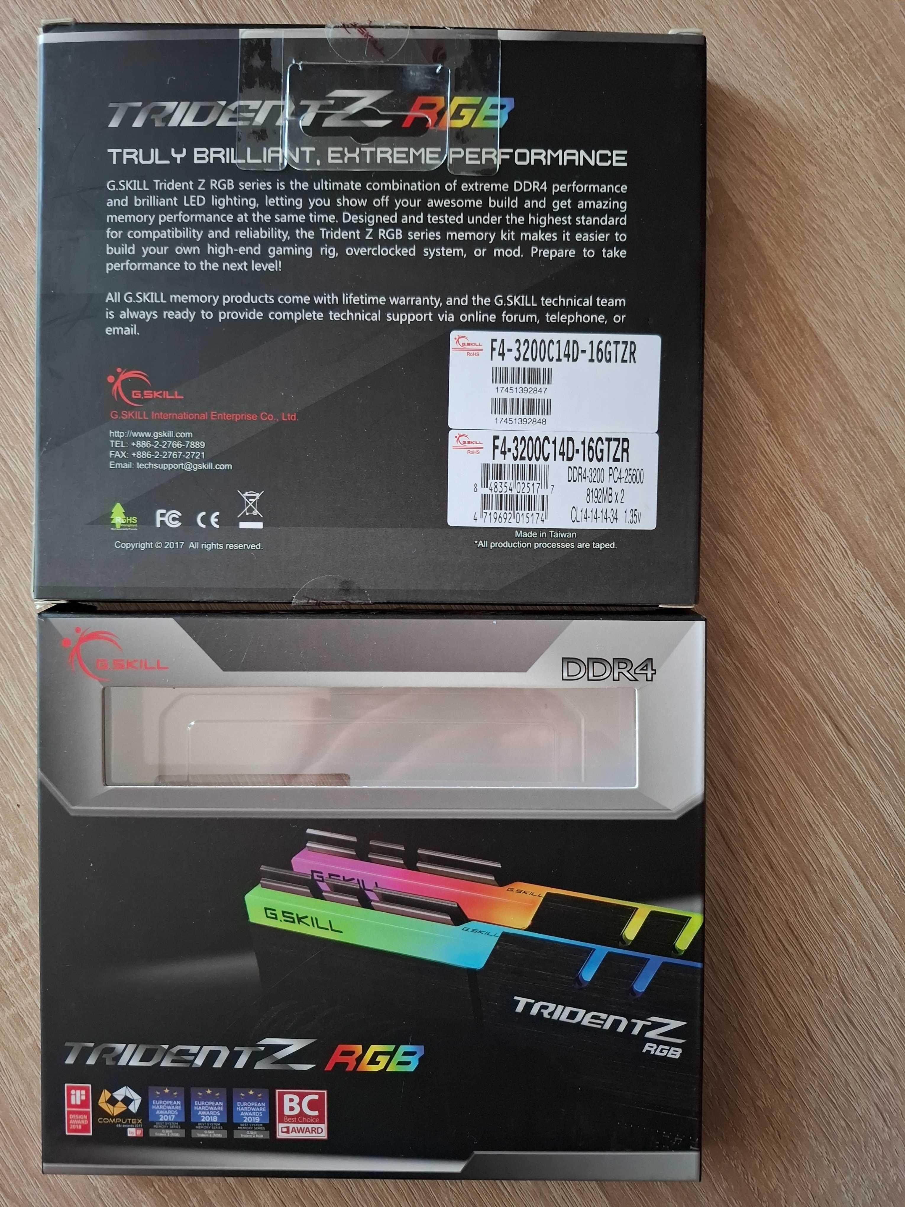 Pamięć RAM G.Skill Trident Z RGB, 32 GB, DDR4, 3200MHz, CL14, XMP2