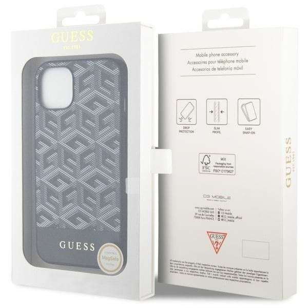 Etui Guess GCube Stripes MagSafe dla iPhone 14/15 Plus 6.7", Czarny