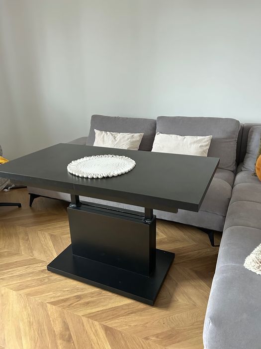 Ławostół czarny rozkładany, regulowany, Agata Meble