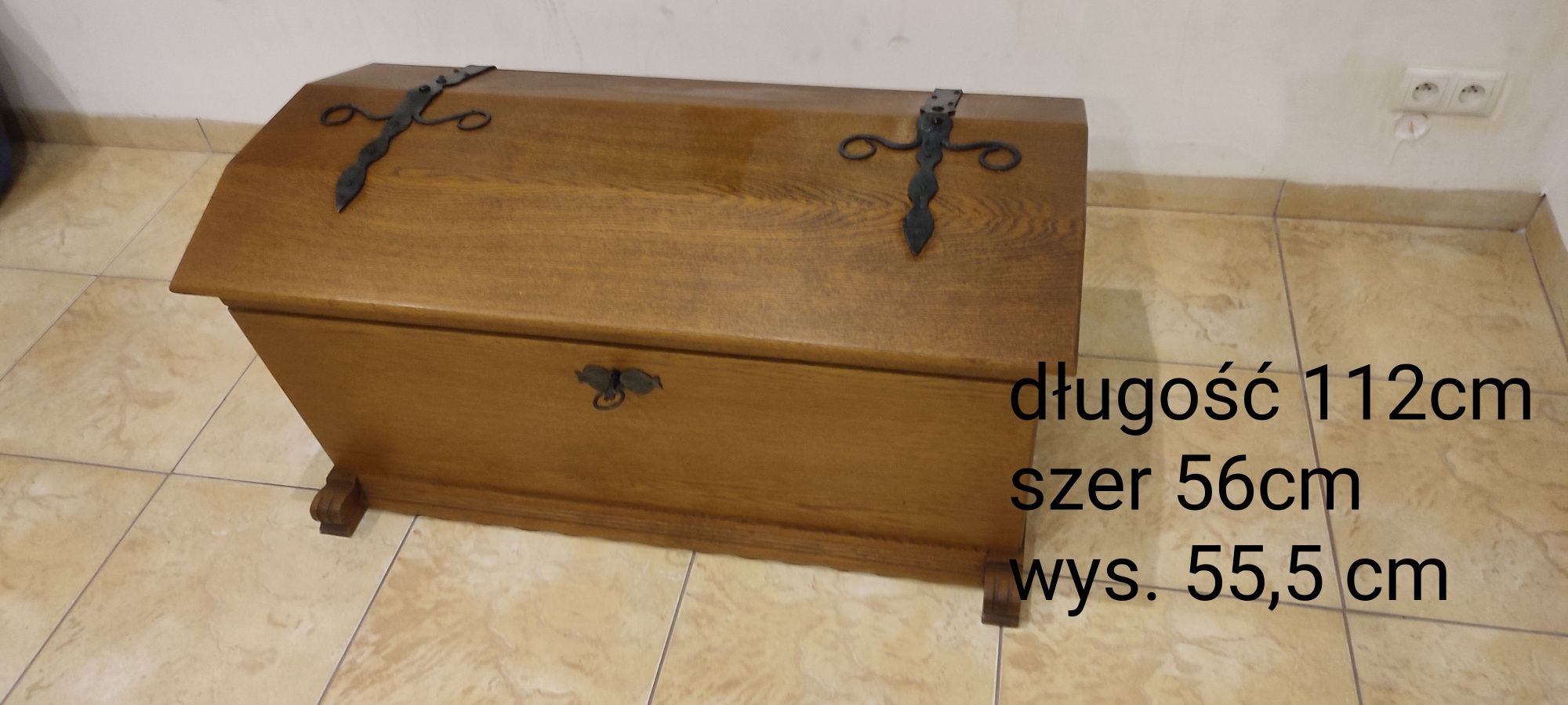 Kufer dębowy okucia metalowe