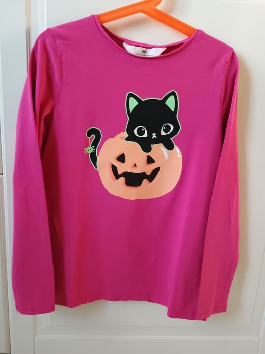 Koszulka Halloween kotek z dynią
