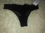 Stringi damskie czarne siateczka s/m