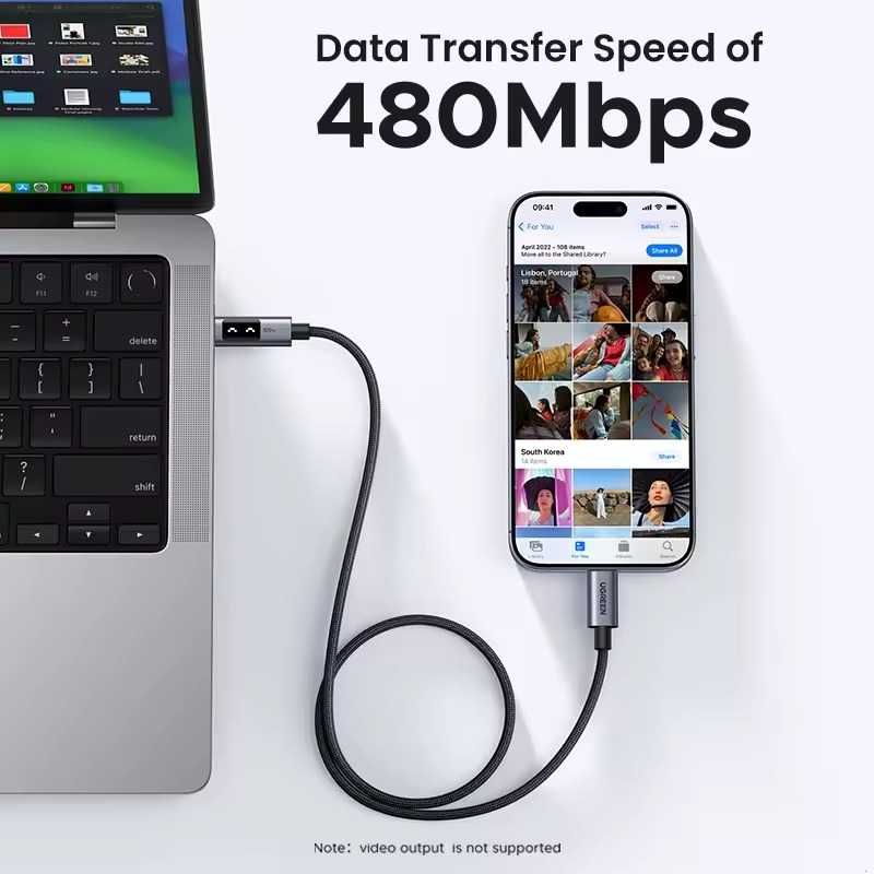 UGREEN UNO PD100W Fast Charge USB-C Cable (L509) 100 / 200см