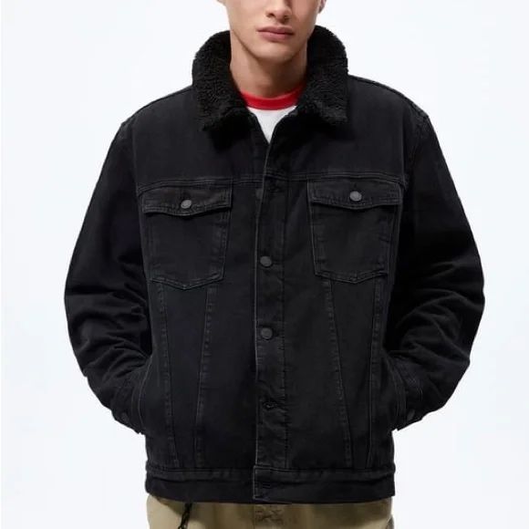 Джинсовая куртка Zara шерпа