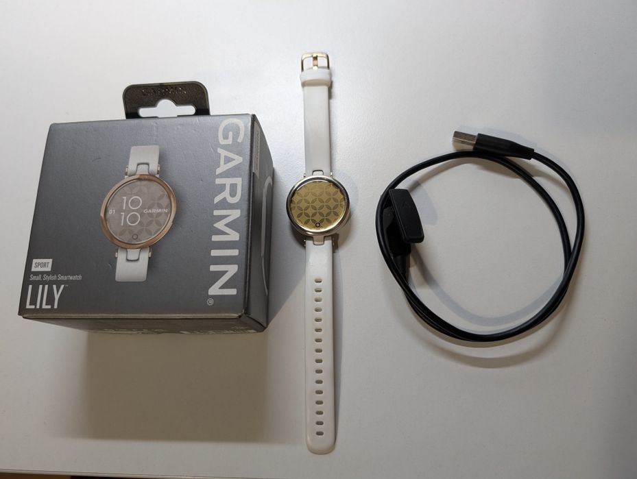 Smartwatch garmin lily Sport edition biały ze złotymi akcentami