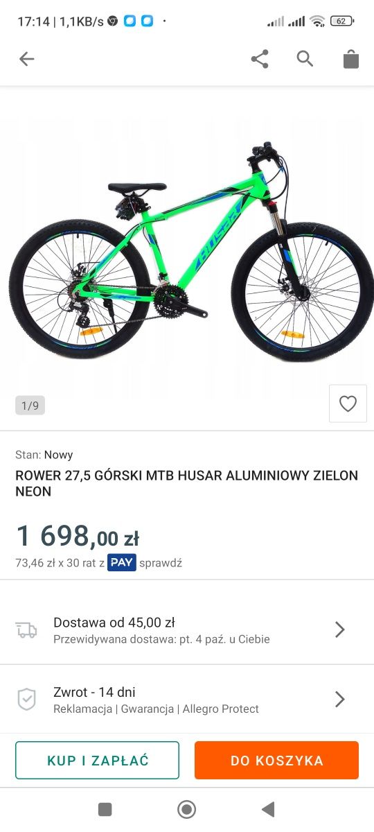 Rower Husar Skalnik M18 nowy