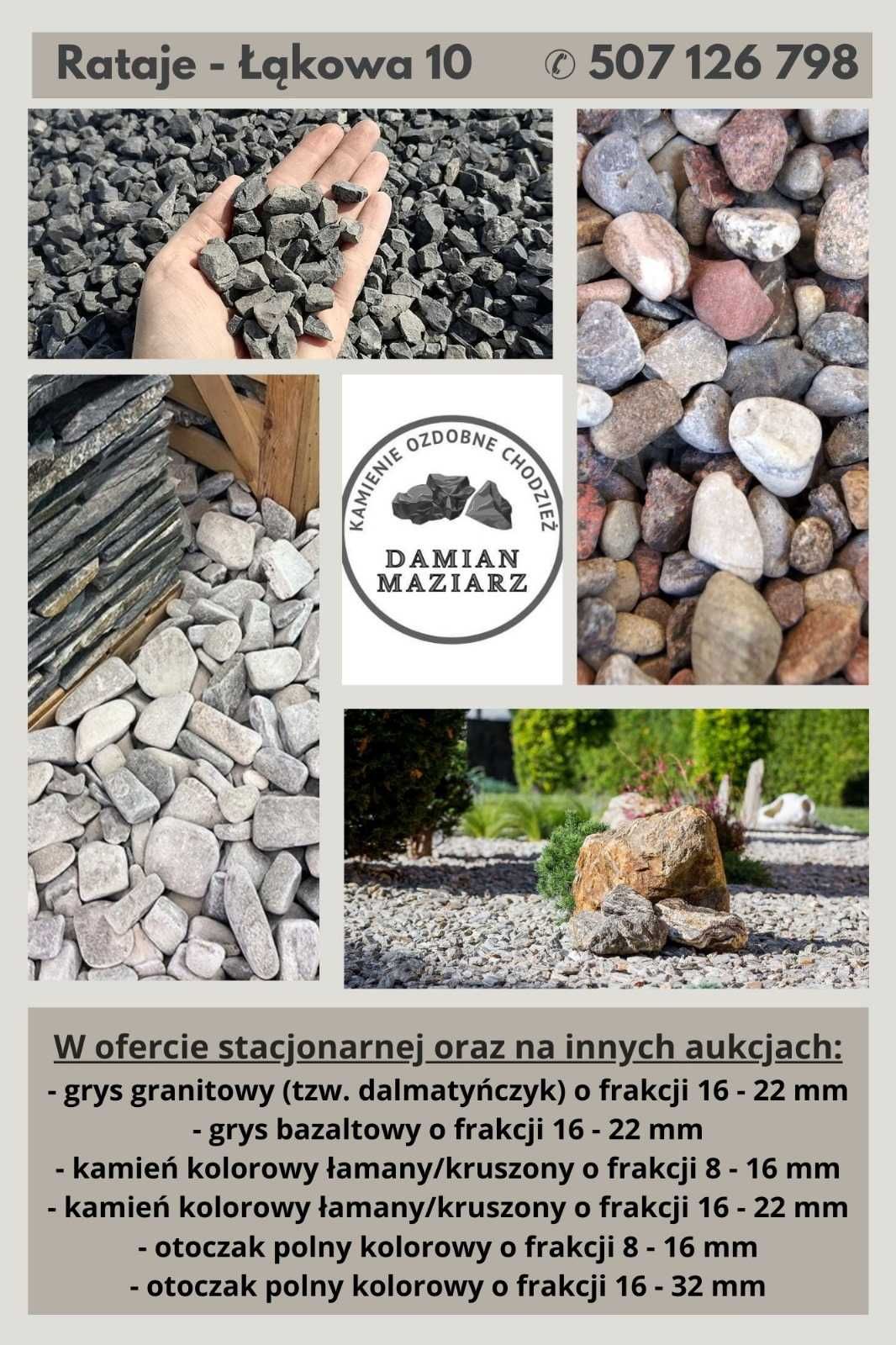Kamienie ozdobne - grys granitowy dalmatyńczyk 16-22