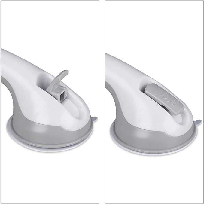 Relaxdays Zestaw 2 przyssawek, uchwyt do prysznica i wanny