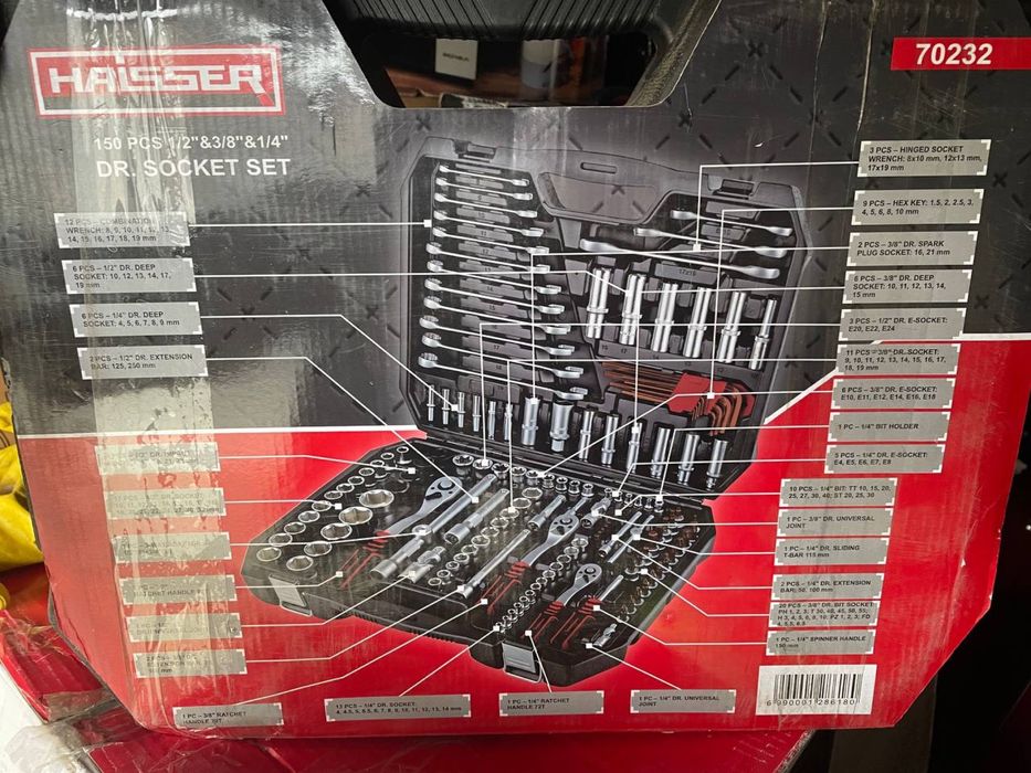 Набір інструментів професiйний 1/4"&1/2"3/8” 150 од. HAISSER 70232