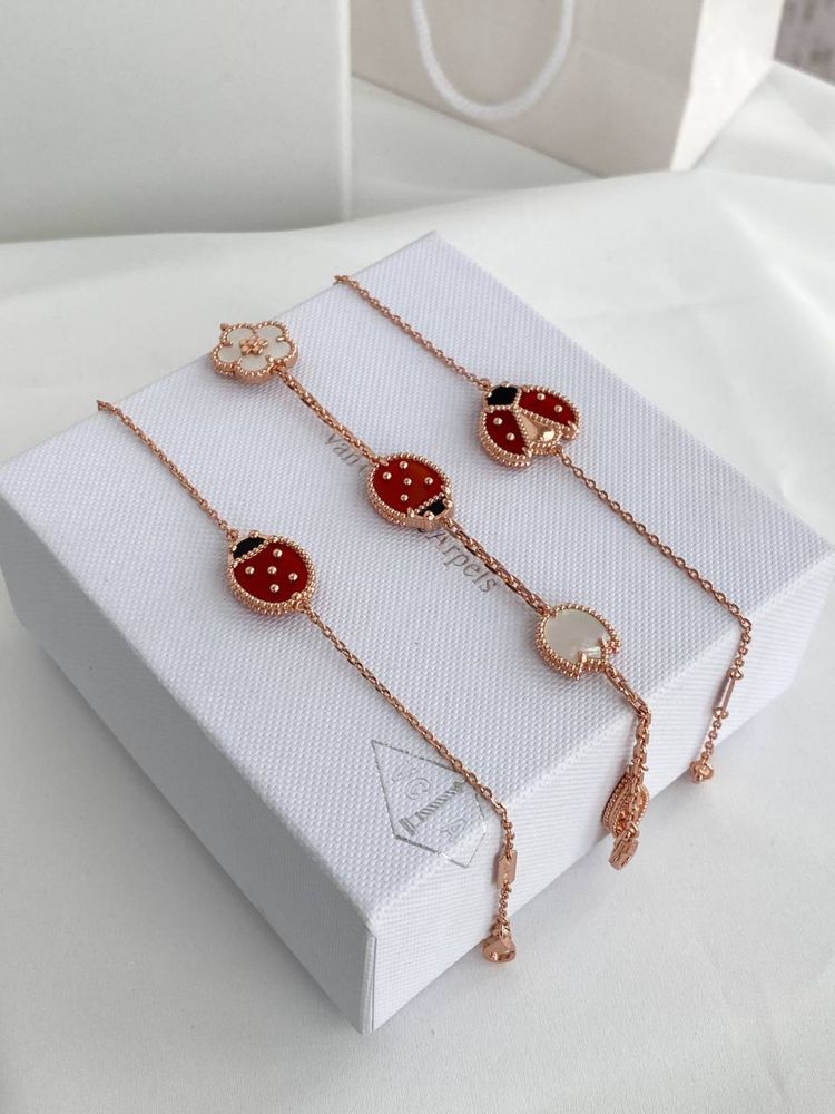 Набор сережки браслет Ван Клиф Van Cleef plum blossom