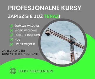 Szkolenia zawodowe UDT - wózki widłowe, podesty ruchome itp