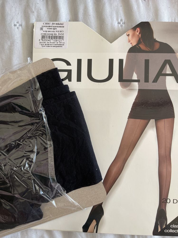 Колготи нові капронові Giulia, 20 ден, розмір 3 (М), комплект з 3 шт