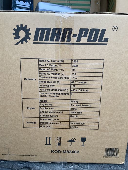 Бензиновий інверторний електрогенератор BASS 3.8 kwt i mar-pol 3.5 kwt