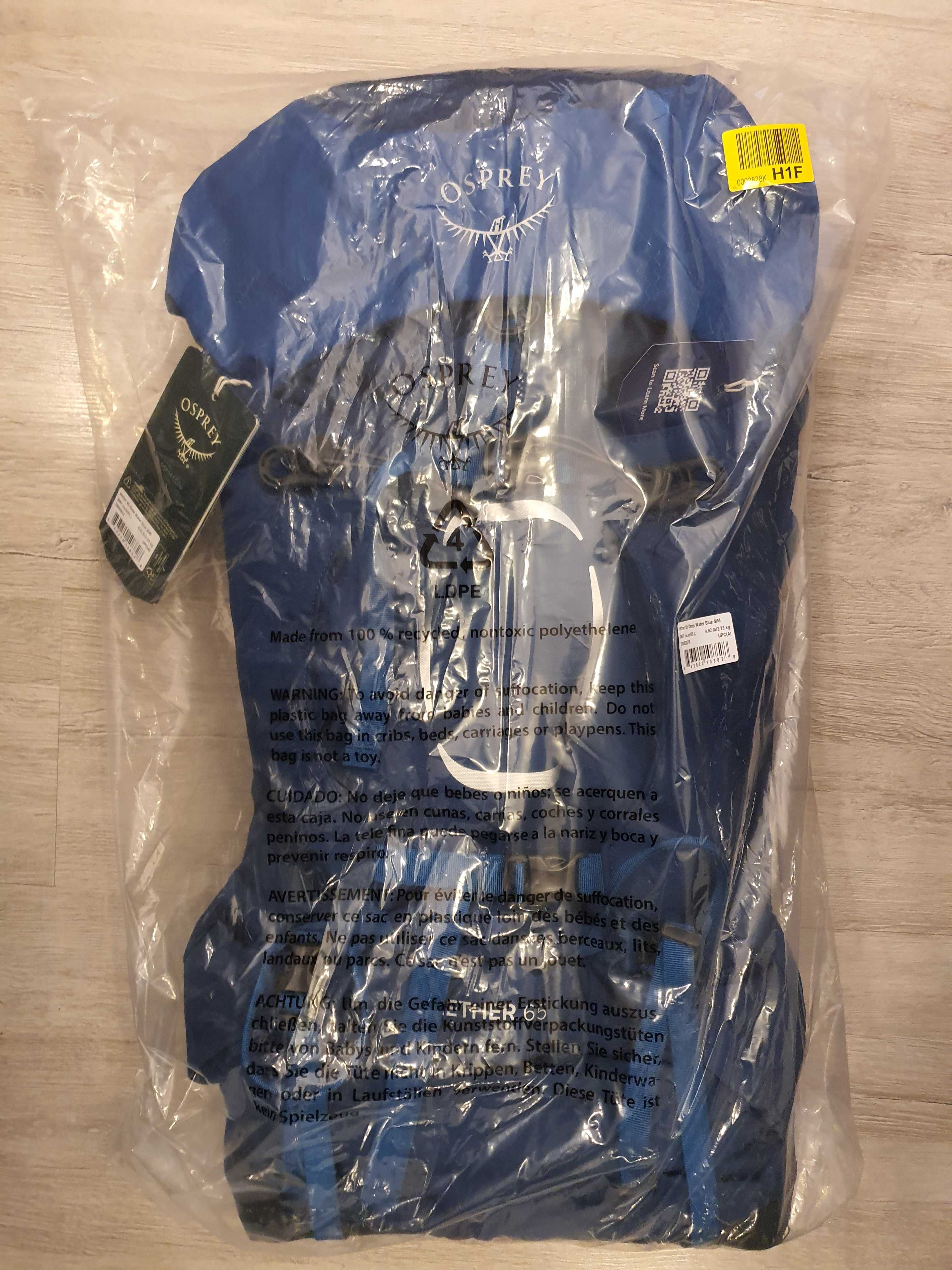 Plecak trekkingowy OSPREY AETHER 65 S/M nieb - NOWY z metkami i gwar