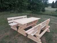 Zestaw drewnianych mebli ogrodowych meble ogrodowe kołki