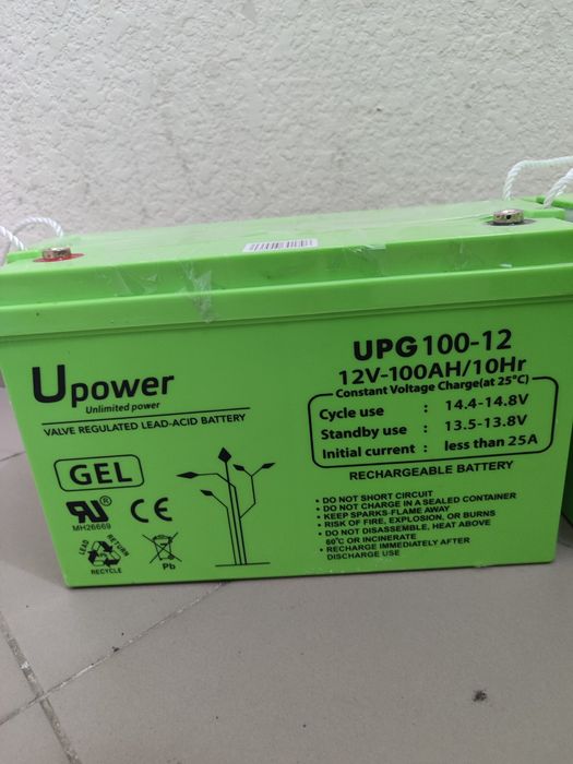 Гелевий акумулятор U-Power UPG 100-12 12V 100Ah. - 2 шт