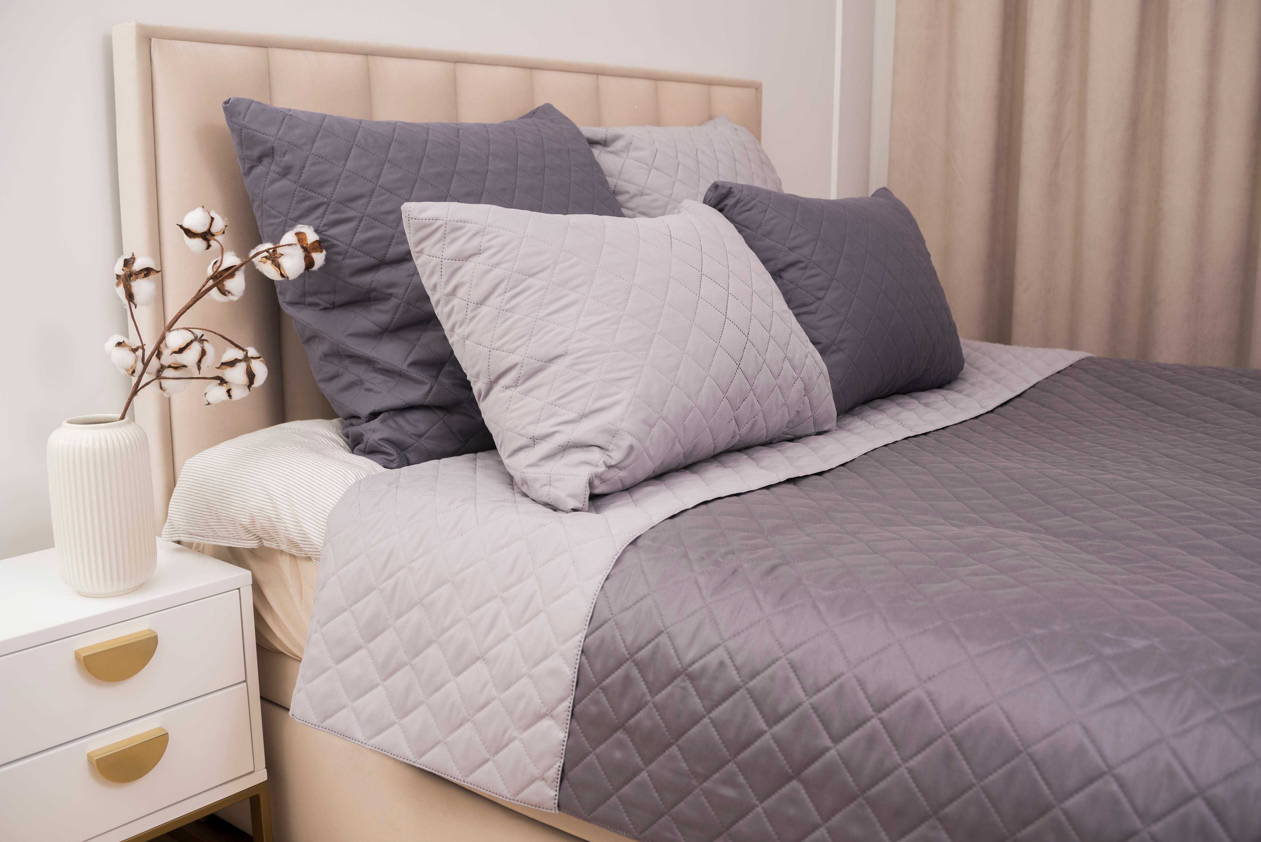 Narzuta na łóżko, rozmiar 160x200 lub 180x200 , kolory siwy/popiel