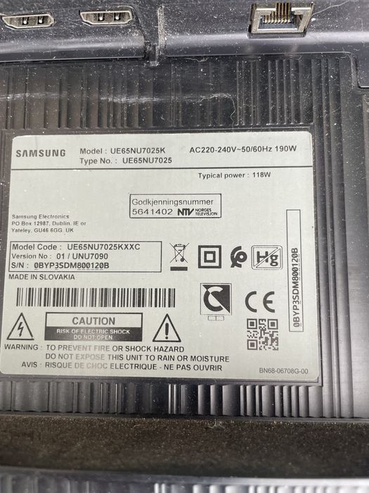 Peças  smart tv samsung UE65NU7025K