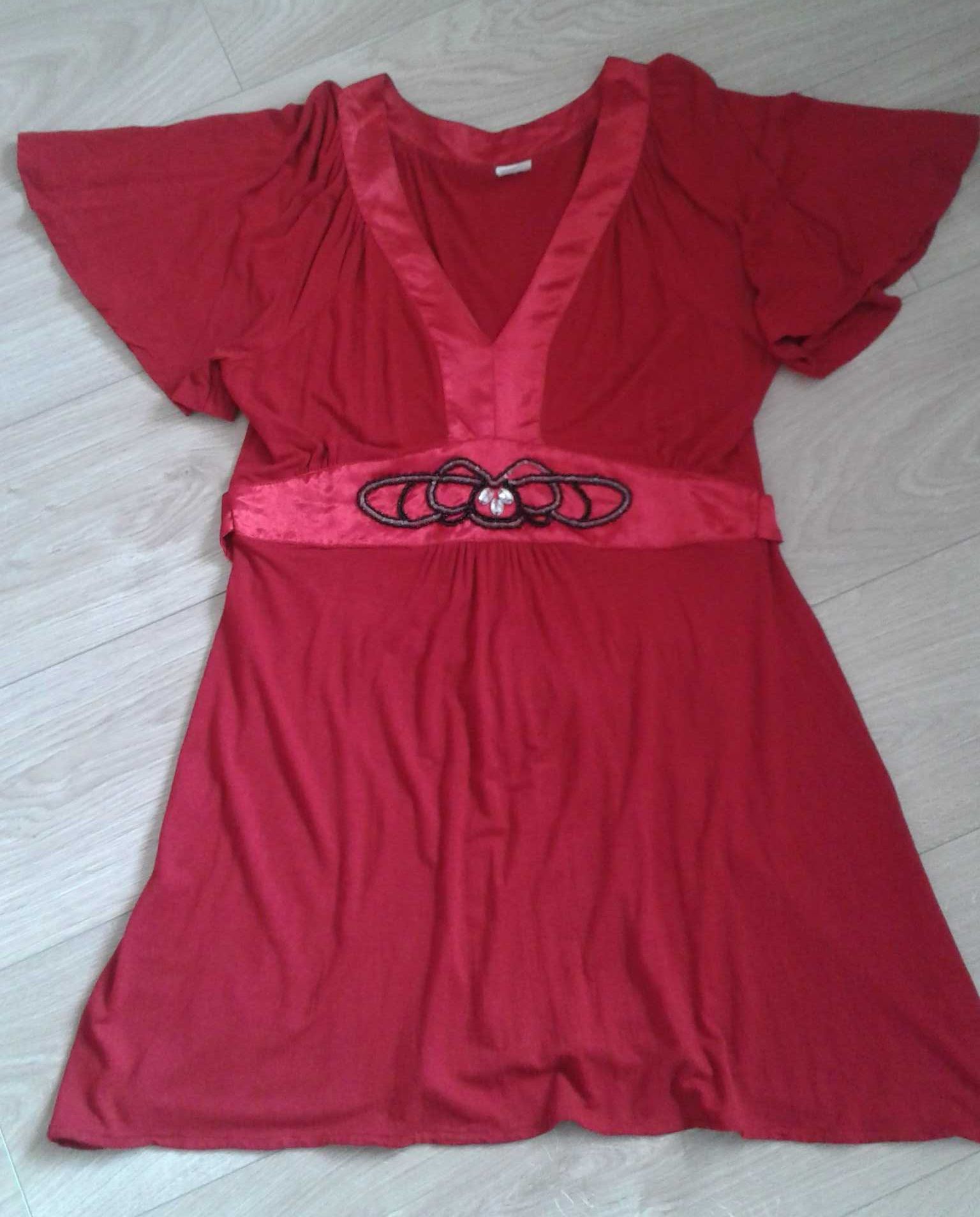 Tunika ciążowa 40/42 M/L bluzka koszula bawełna damska czerwona