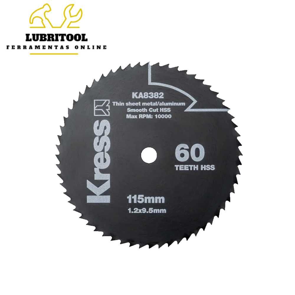 KRESS Disco Corte HSS Metal/Alumínio 115x1,2x9,5mm Z60 KA8382 | NOVOS