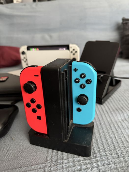 Nintendo switch oled + jogos + acessorios