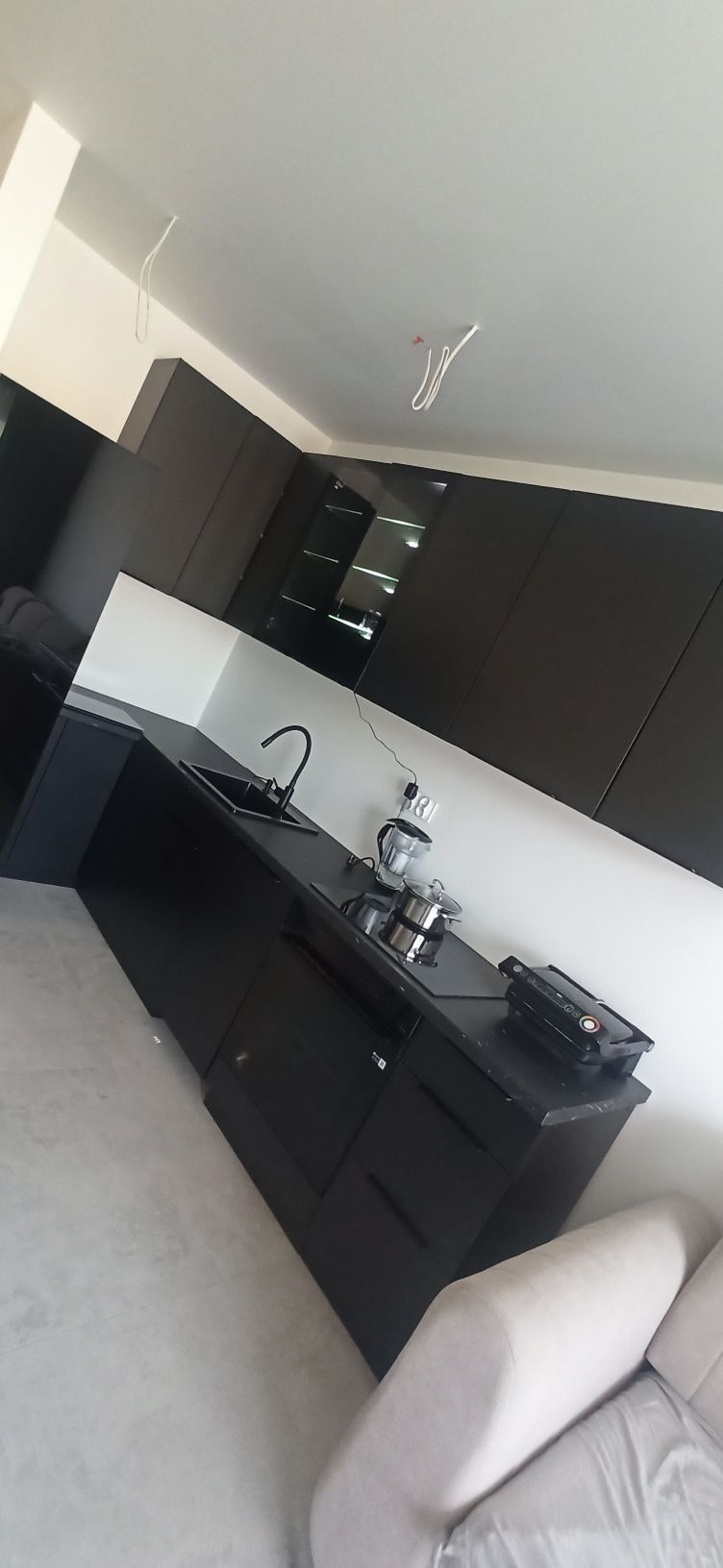 Meble kuchenne cały zestaw led marmurkowy blat 38mm