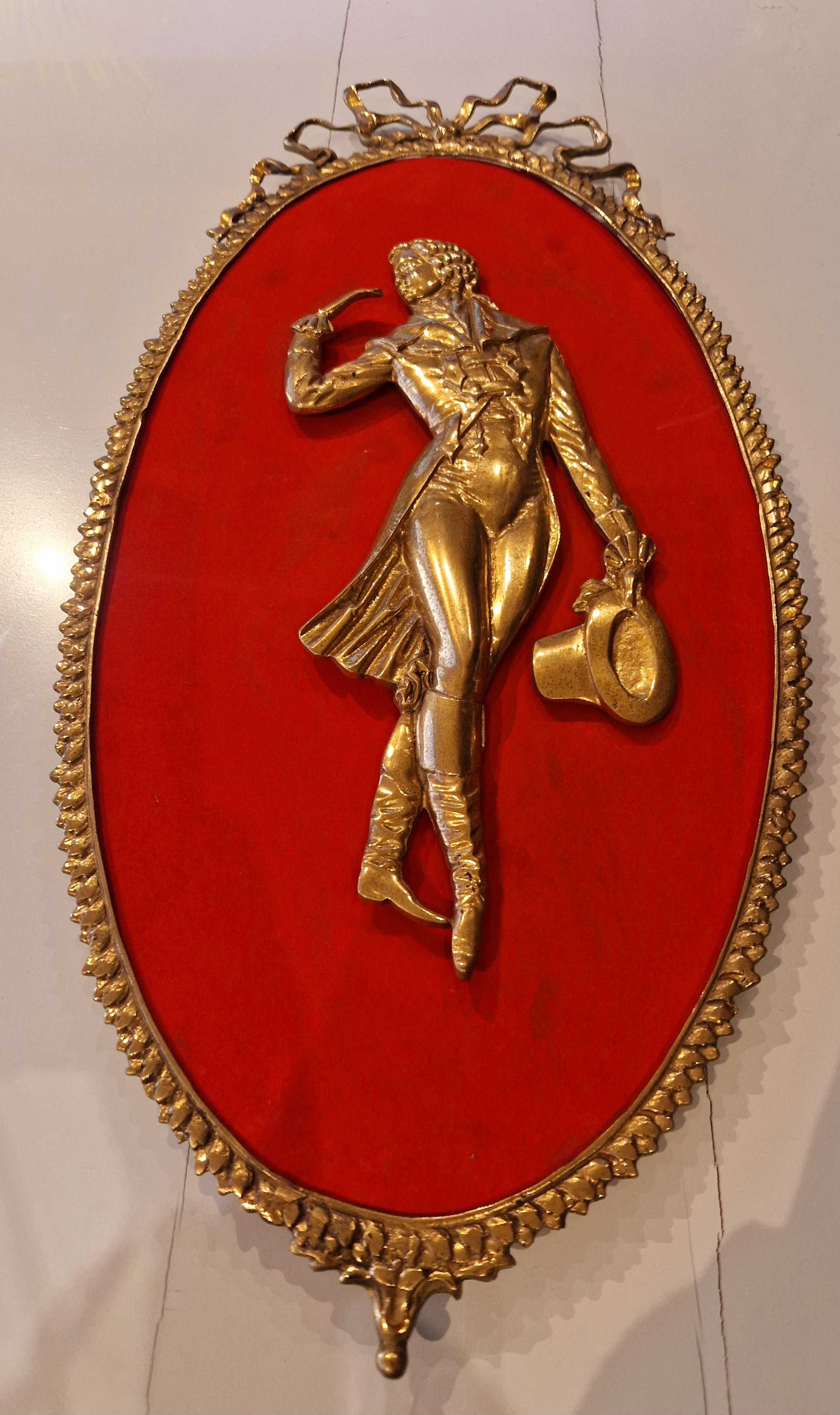 Moldura em latão com figura masculina antiga/vintage