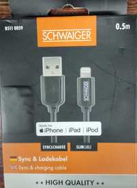 Schwaiger B511 kabel do ładowania i synchronizacji iPhone iPad iPod