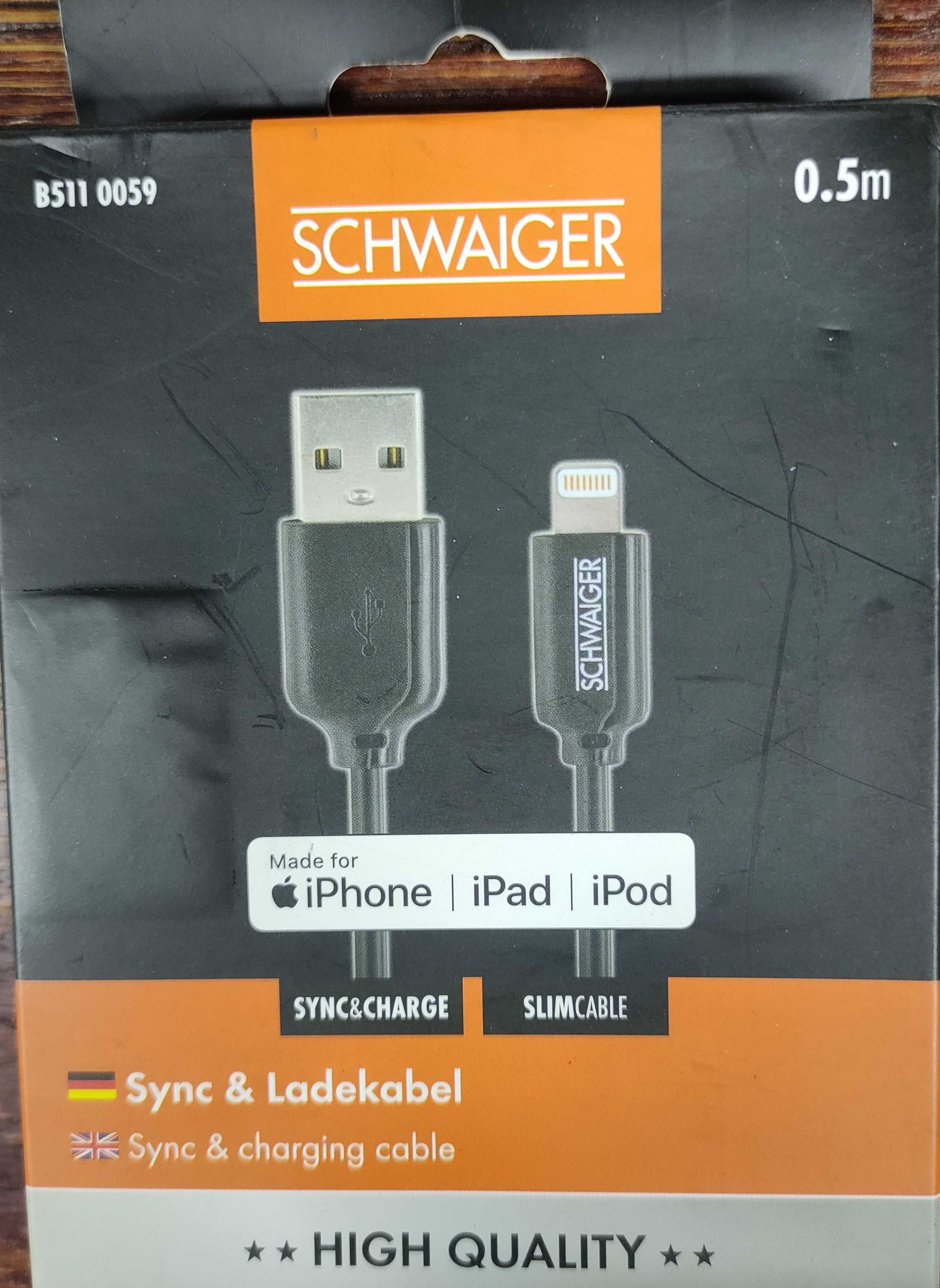 Schwaiger B511 kabel do ładowania i synchronizacji iPhone iPad iPod