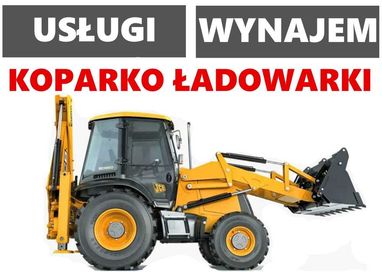 Wynajem usługi koparko ładowarki JCB 3CX koparko ładowarka