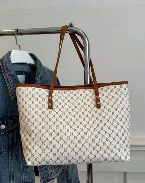 Nowa torebka damska z portmonetką Duża na zamek BIAŁA