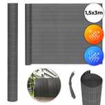 Dwustronna mata bambusowa 150x300 cm ogrodzenie antracyt MultiGarden