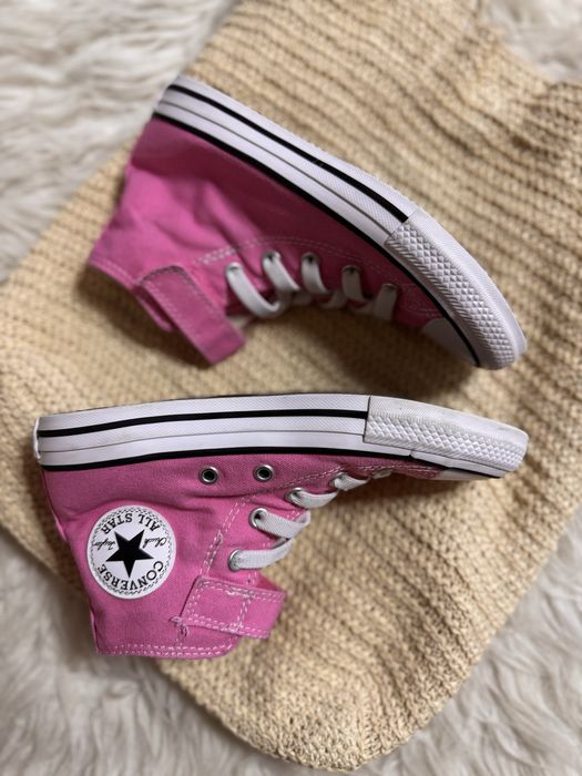 Рожеві кеди хайтопи конверс converse 32 20.5 см